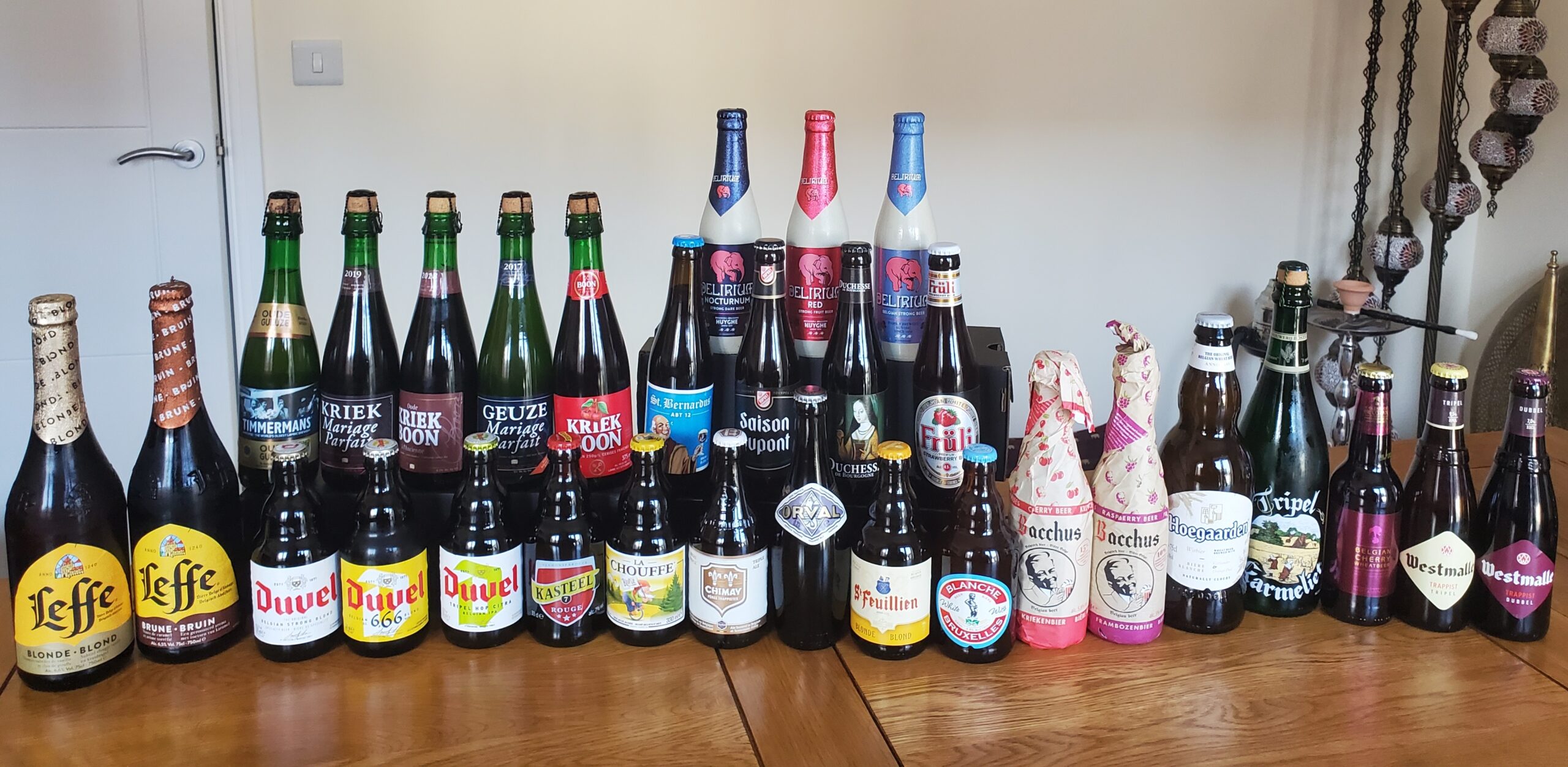 A selection of Belgian beers available in the UK